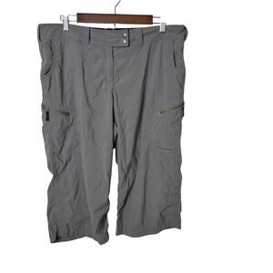 ExOfficio Gray Nylon Hiking Cargo Pants Women’s 14 Outdoor Travel Lightweight